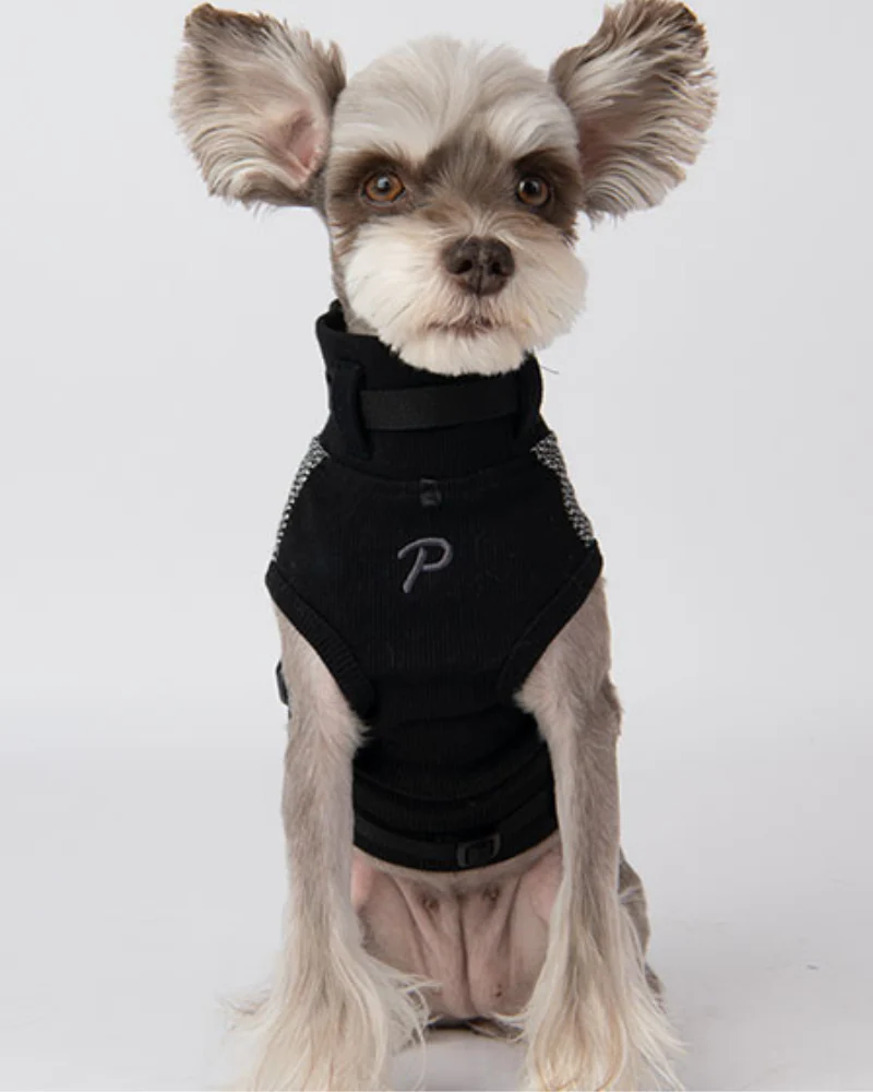Gaspar Dog Harness Vest in Black Houndstooth - Image 5