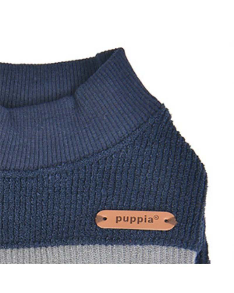 Ribbed Mock Neck Pullover Dog Shirt in Navy<br>((CLEARANCE)) - Image 4