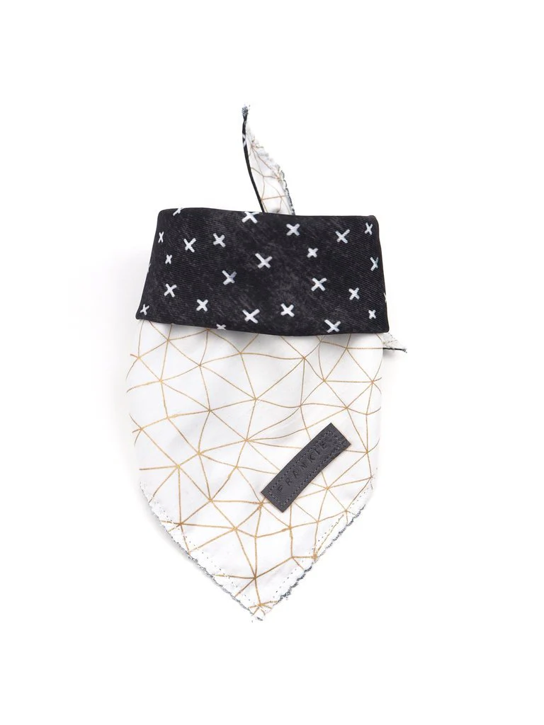 PUPSTYLE | Black Cross Tie-Up Reversible Bandana - Image 3