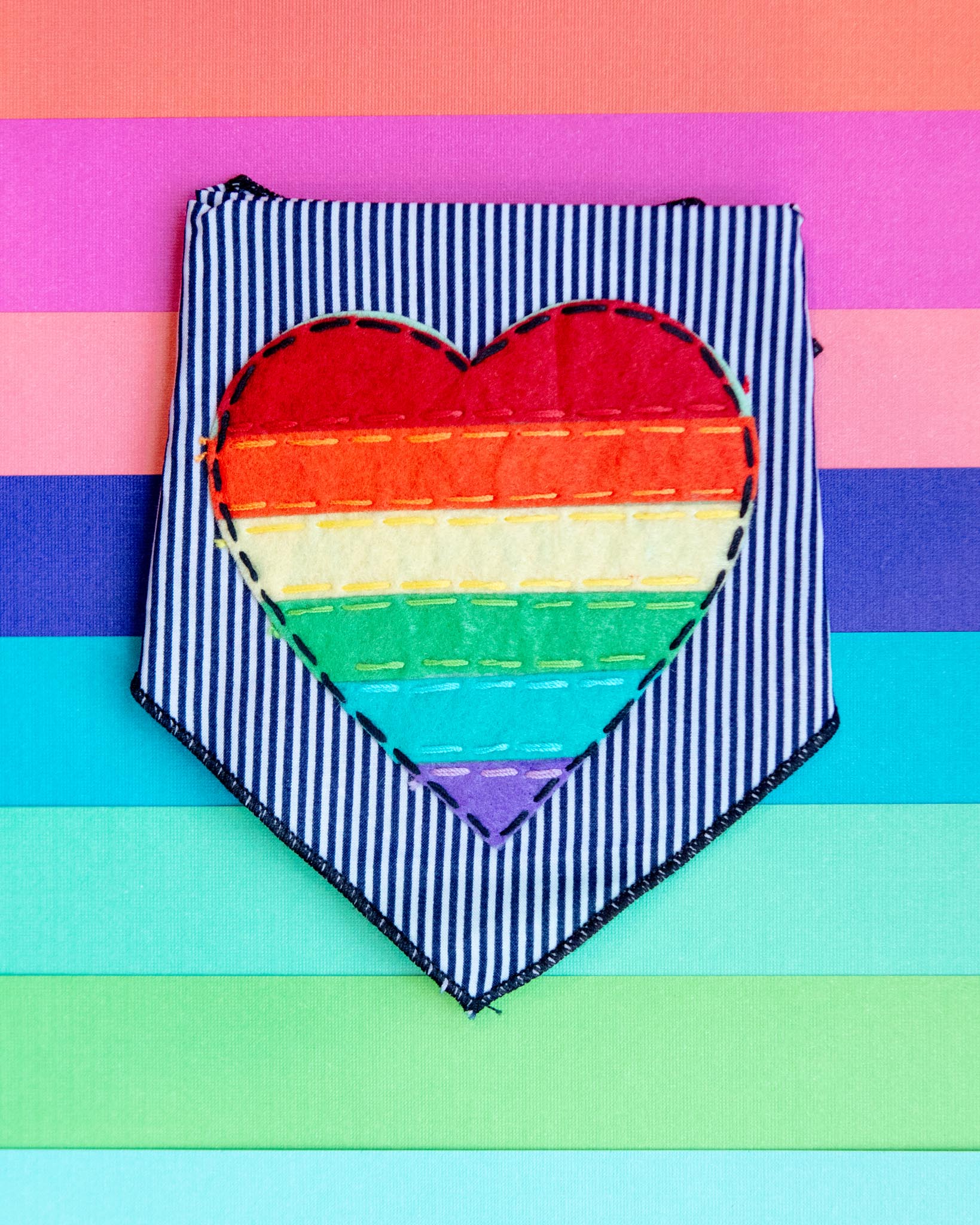 Rainbow Heart Dog Bandana