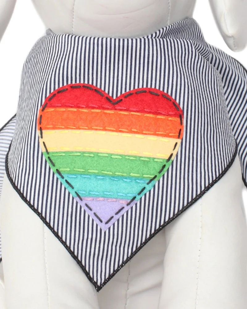 Rainbow Heart Dog Bandana - Image 2