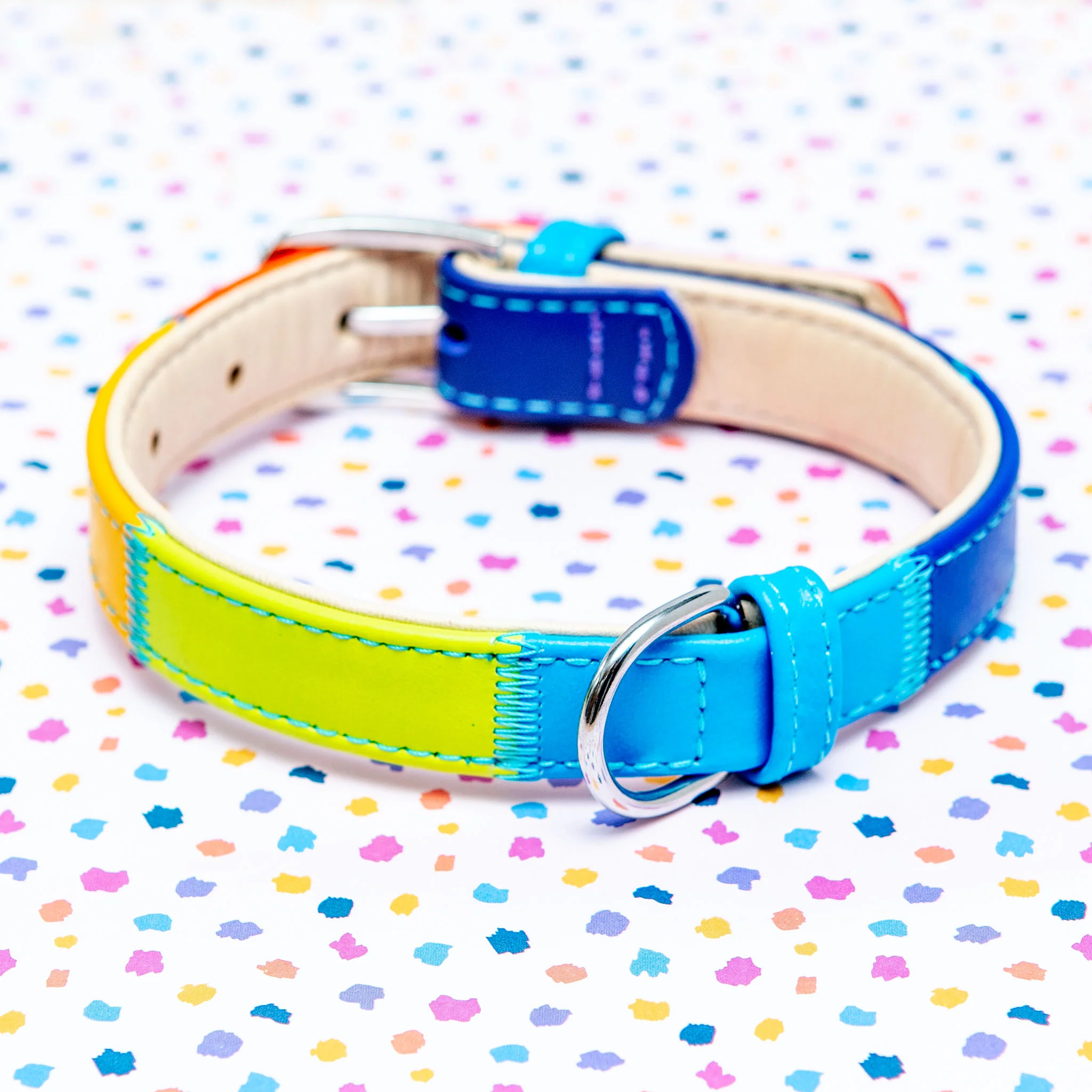 Rainbow Leather Dog Collar << FINAL SALE >> - Image 3