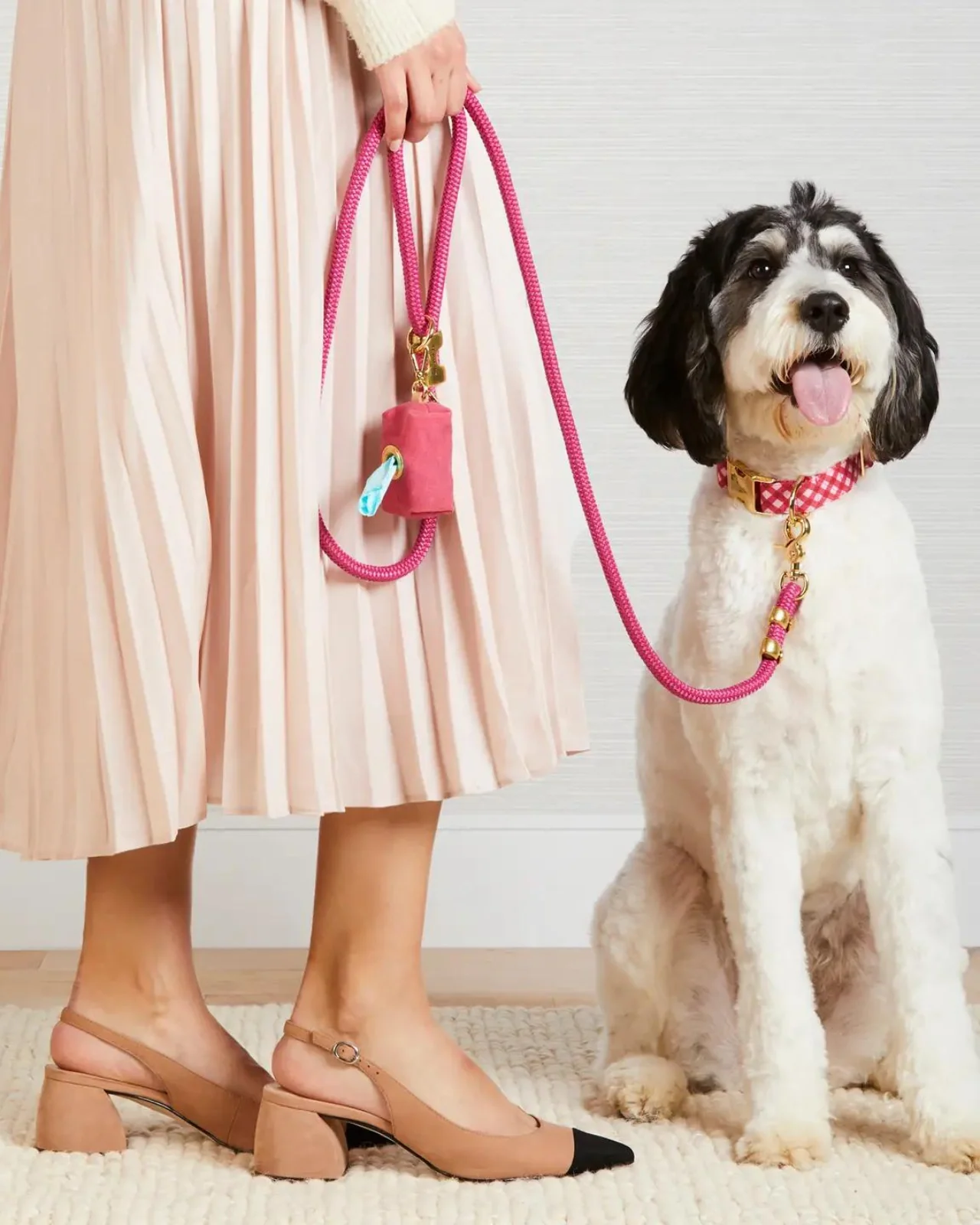 Raspberry Gingham Spring Dog Collar (Made in the USA)
