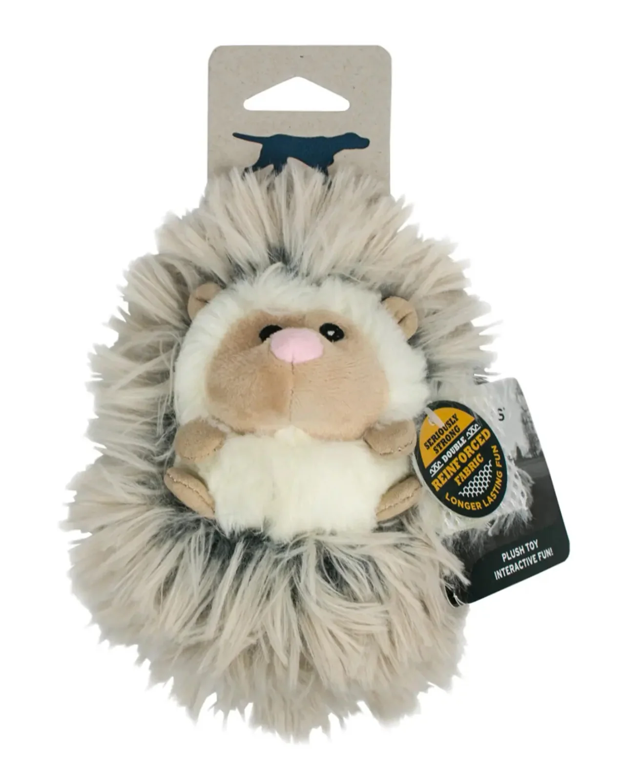 Real Feel Fluffy Hedgehog Squeaky Plush Dog Toy - Image 4