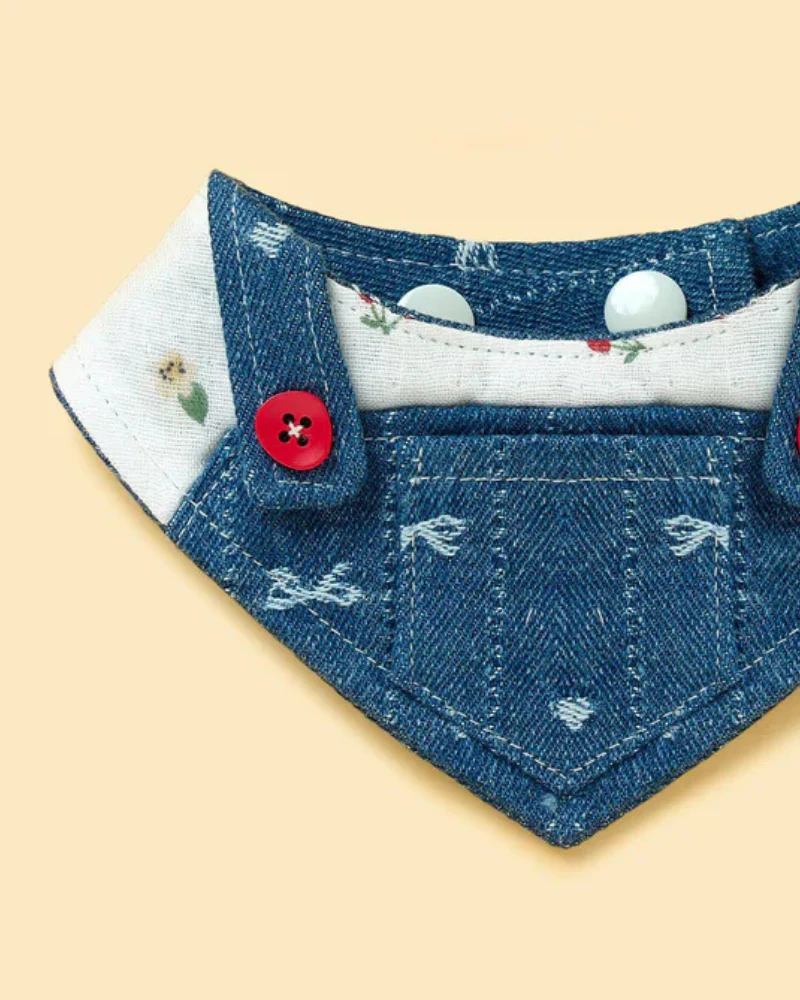 Reversible Denim Overalls Dog Bandana (FINAL SALE) - Image 3
