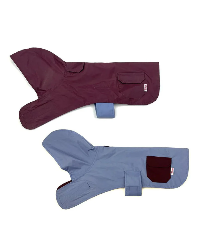 Reversible Rain Coat in Blue & Cabernet (FINAL SALE) - Image 3