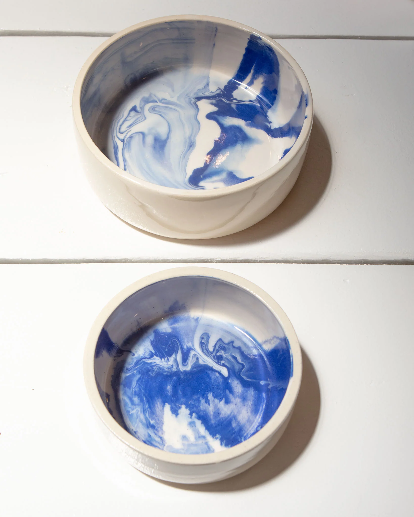 Handmade Ceramic Ocean Dog Bowl (Made in the USA) - Image 2