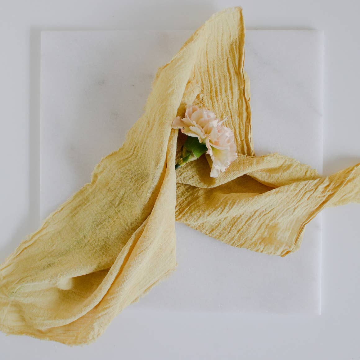 ROSEMARINE TEXTILES | Sunny Yellow Cotton Gauze Bandana - Image 2