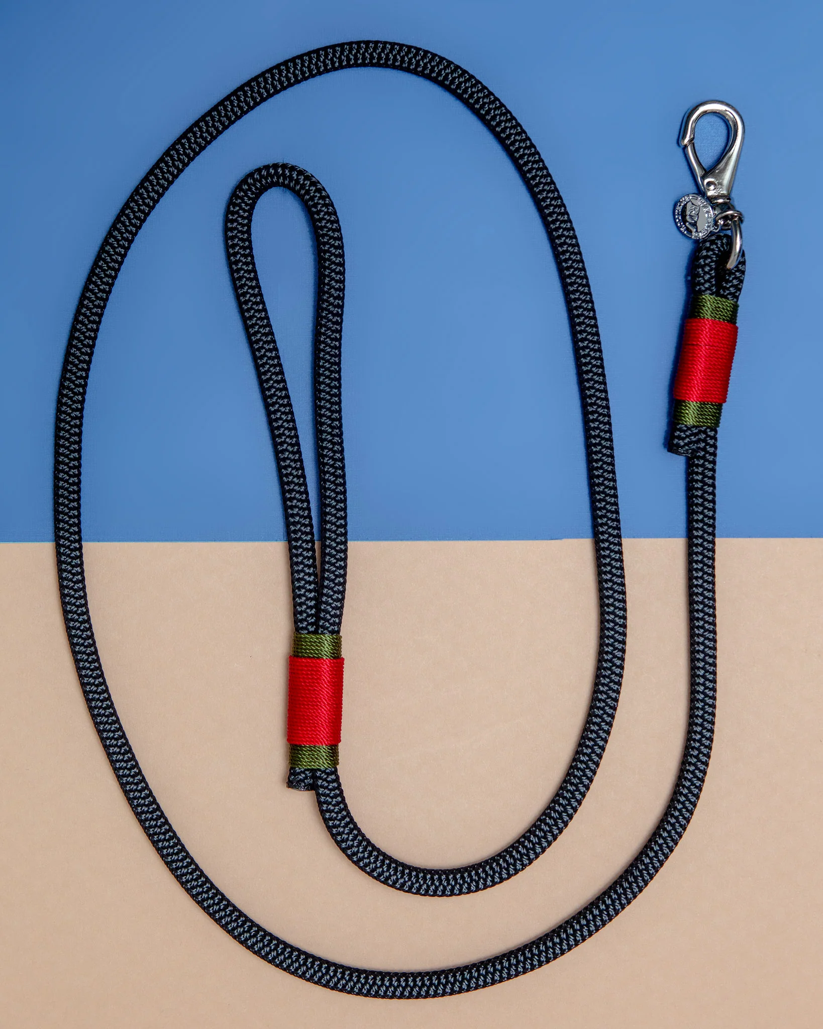 Black, Red & Olive Rope Dog Collar (Made in the USA) (FINAL SALE) - Image 3