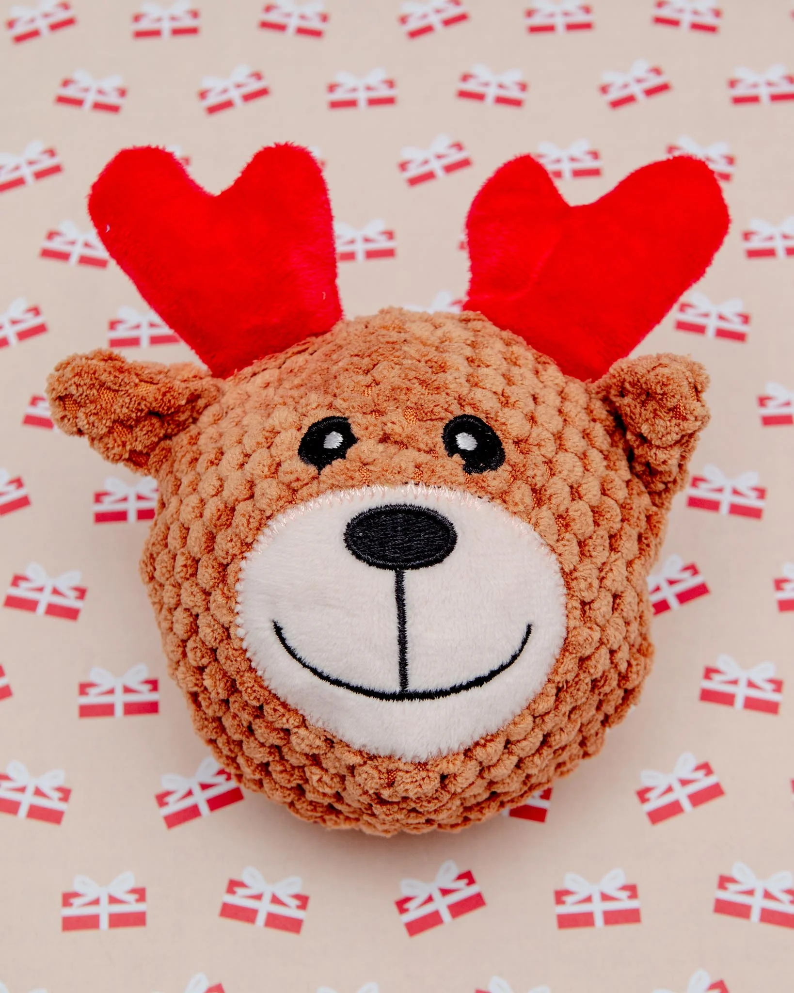 Santa + Reindeer Squeaky Ball Dog Toy Set - Image 3