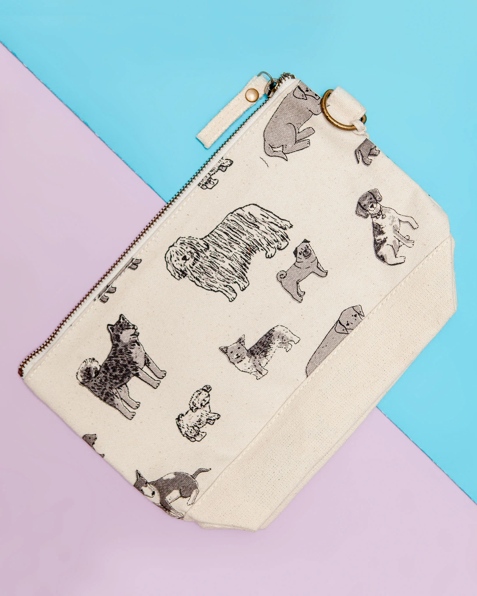 Dog Print All Purpose Pouch in Natural - Image 2