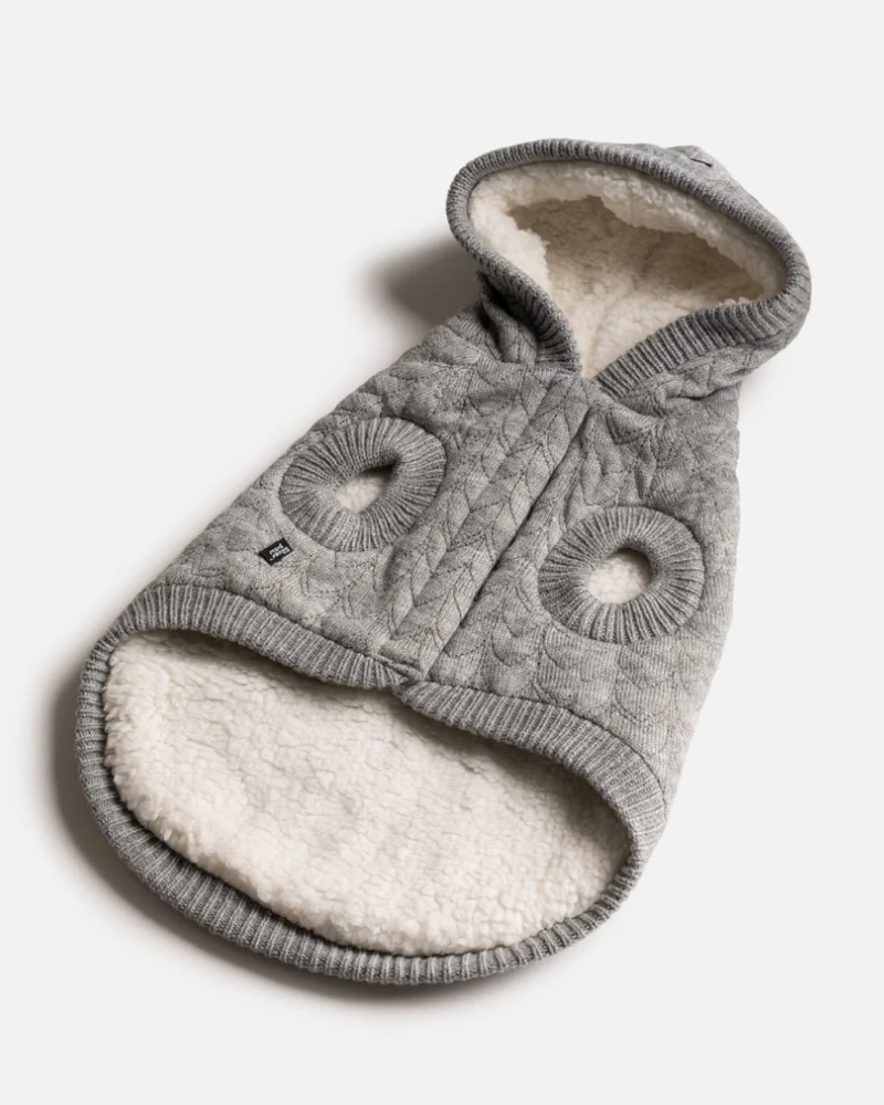 Maxwell Grey Dog Sweater Hoodie<br>((FINAL SALE)) - Image 2