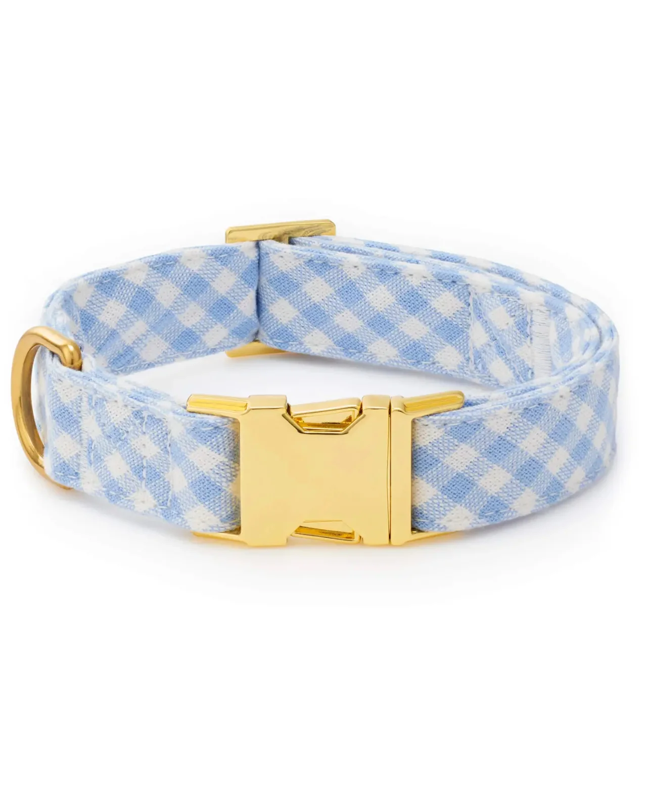 Sky Blue Gingham Spring Dog Collar (FINAL SALE) - Image 3