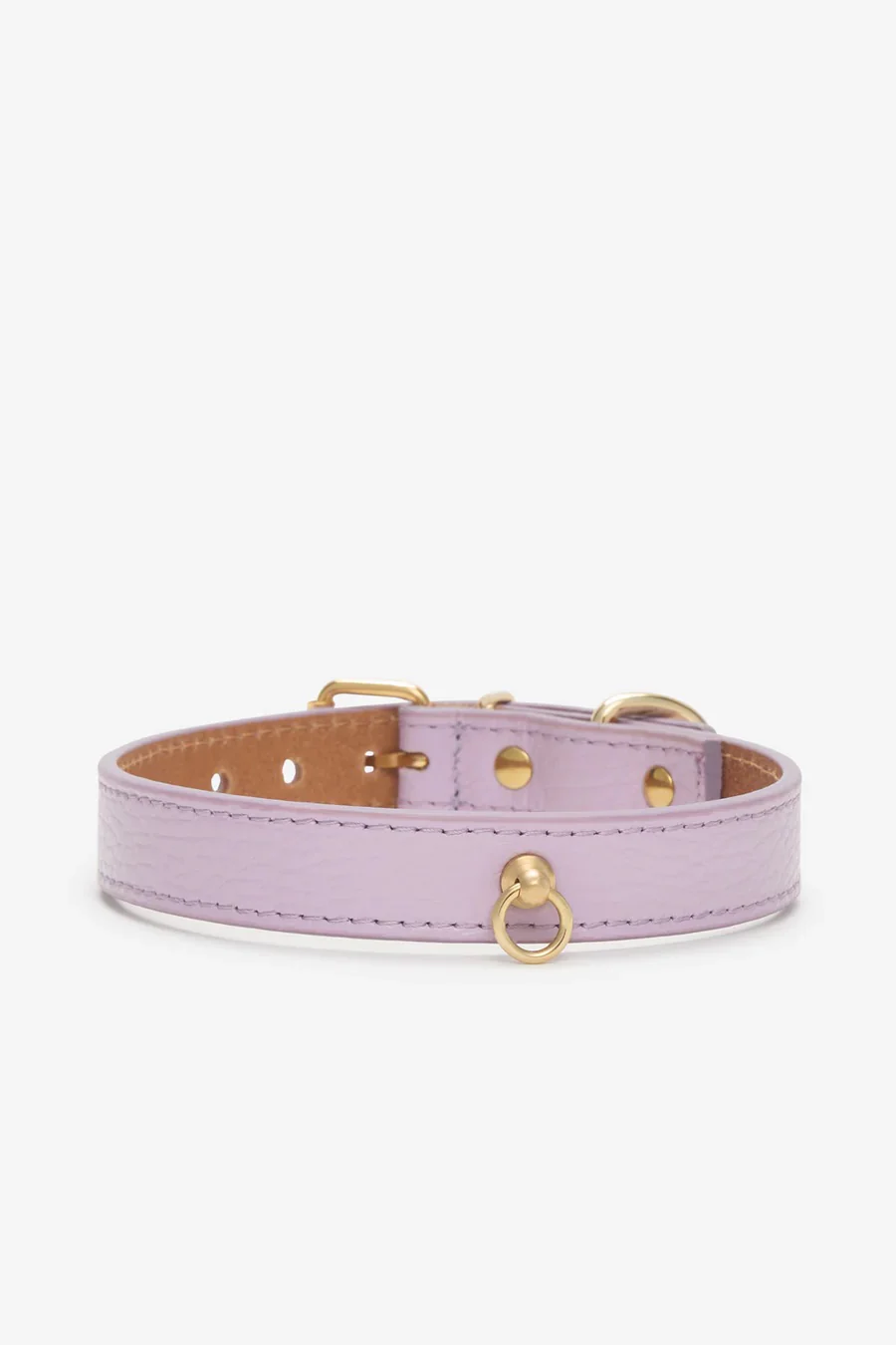 Small Dog Collar in Lavender Leather (Made in Italy) - Image 3