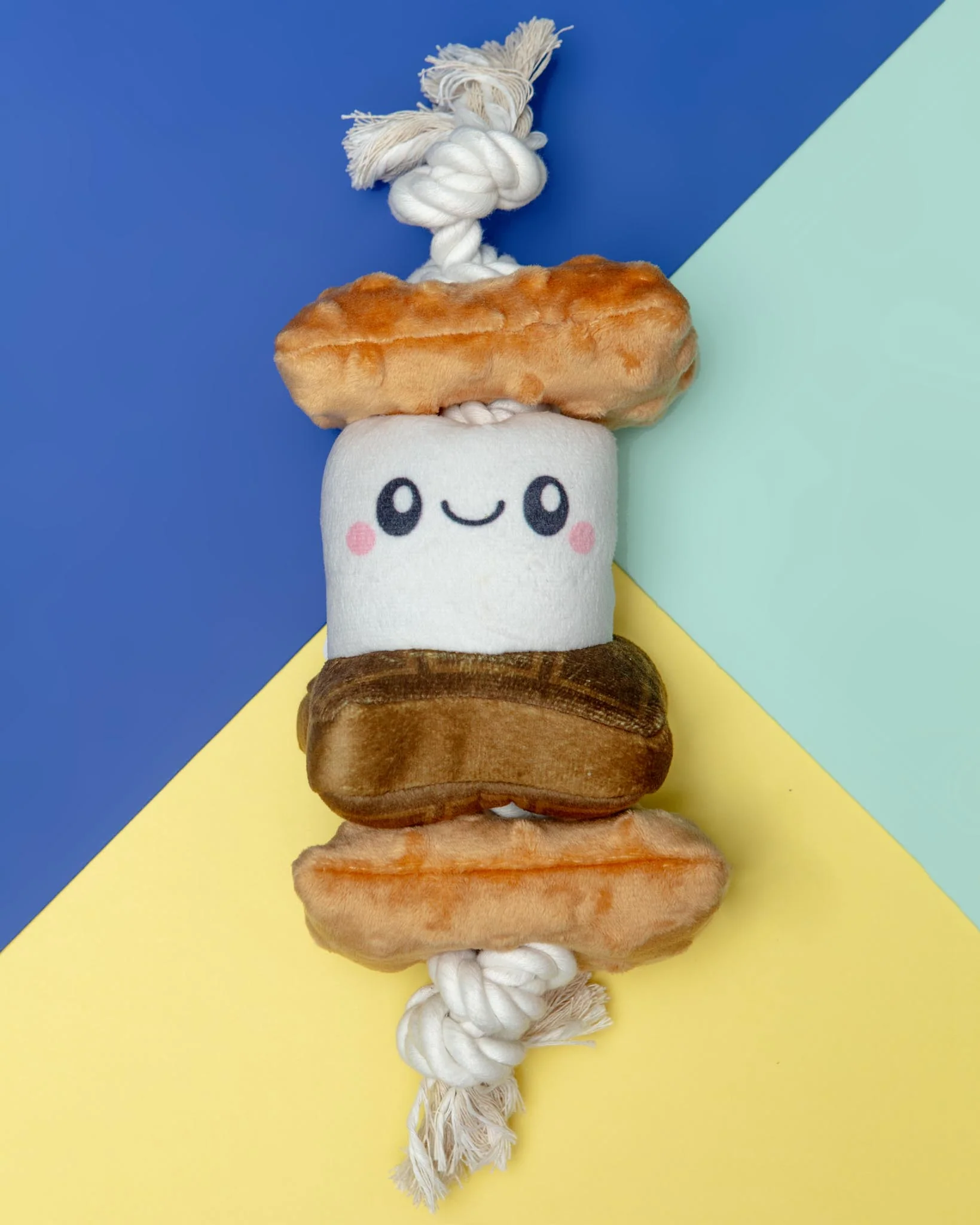 S'mores Squeaky Rope Tug Dog Toy