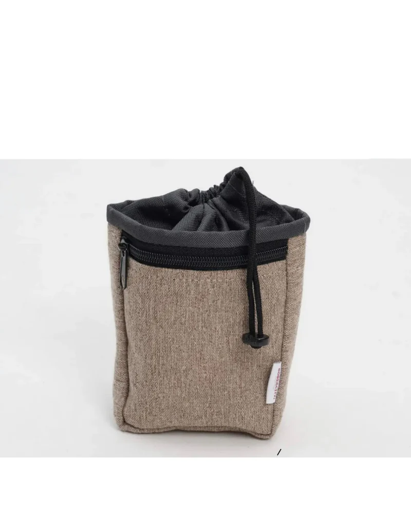 Drawstring Snack Bag in Grey or Tan<br>(FINAL SALE) - Image 3