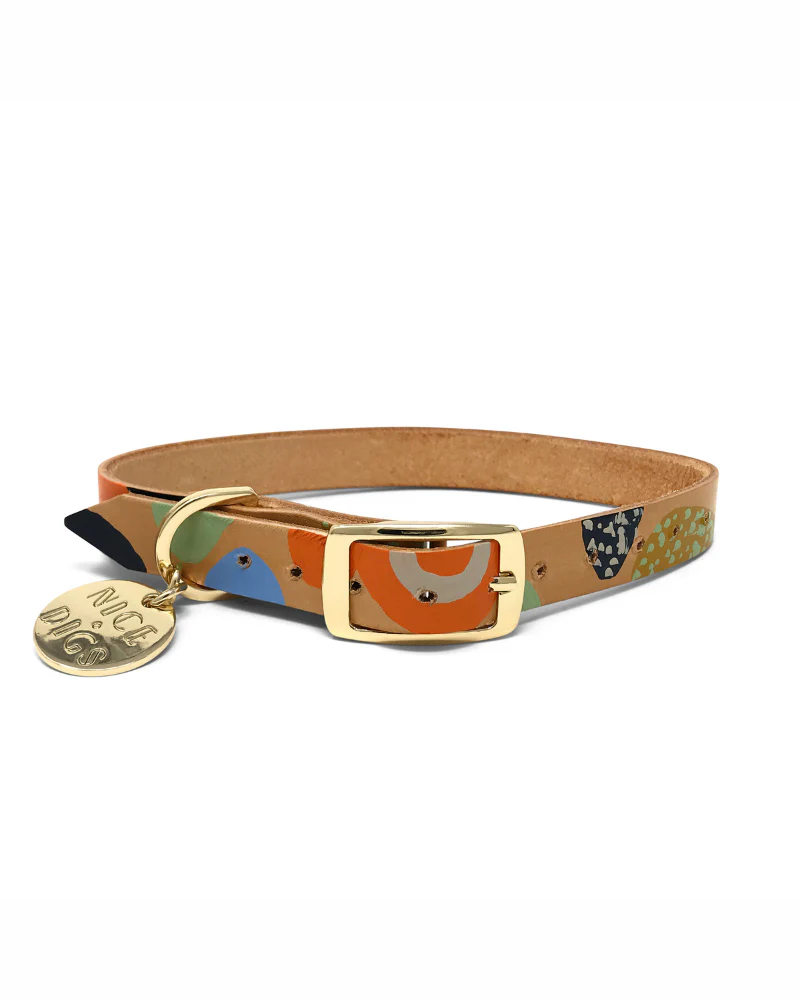 Snakes & Ladders Leather Dog Collar (FINAL SALE)