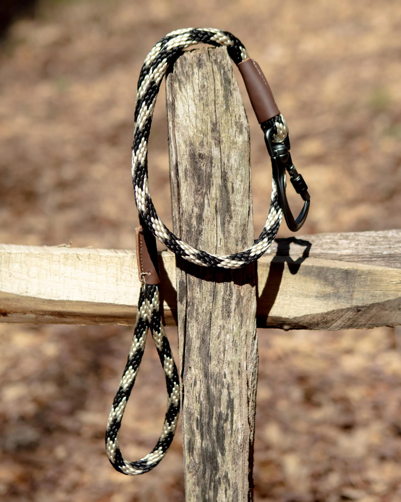 Carabiner Leash in Sandstone & Black (Made in the USA)