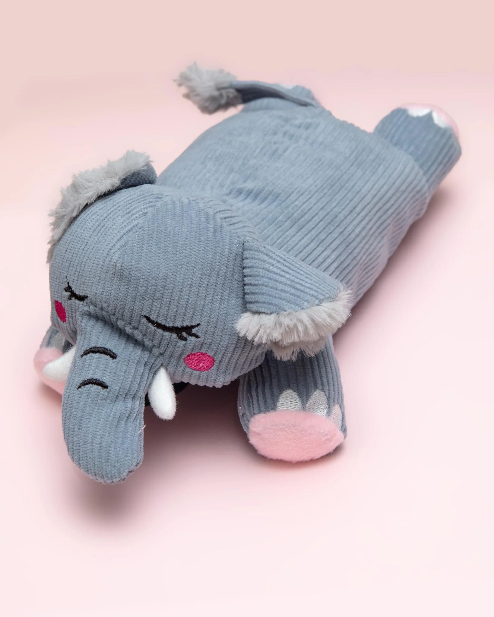 Snooziez Elephant Plush Dog Toys with Silent Shhhqueaker