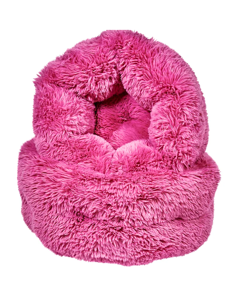 Muffy Soft Faux Fur Bed for Dogs & Cats in Cherry Blossom or BW Bengal (FINAL SALE) - Image 3