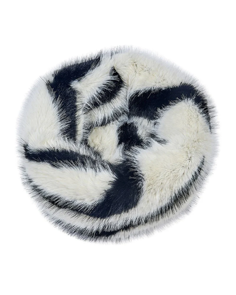 Muffy Soft Faux Fur Bed for Dogs & Cats in Cherry Blossom or BW Bengal (FINAL SALE) - Image 4