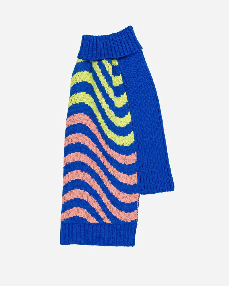 Sound Wave Dog Sweater in Lime & Cobalt (FINAL SALE) - Image 4