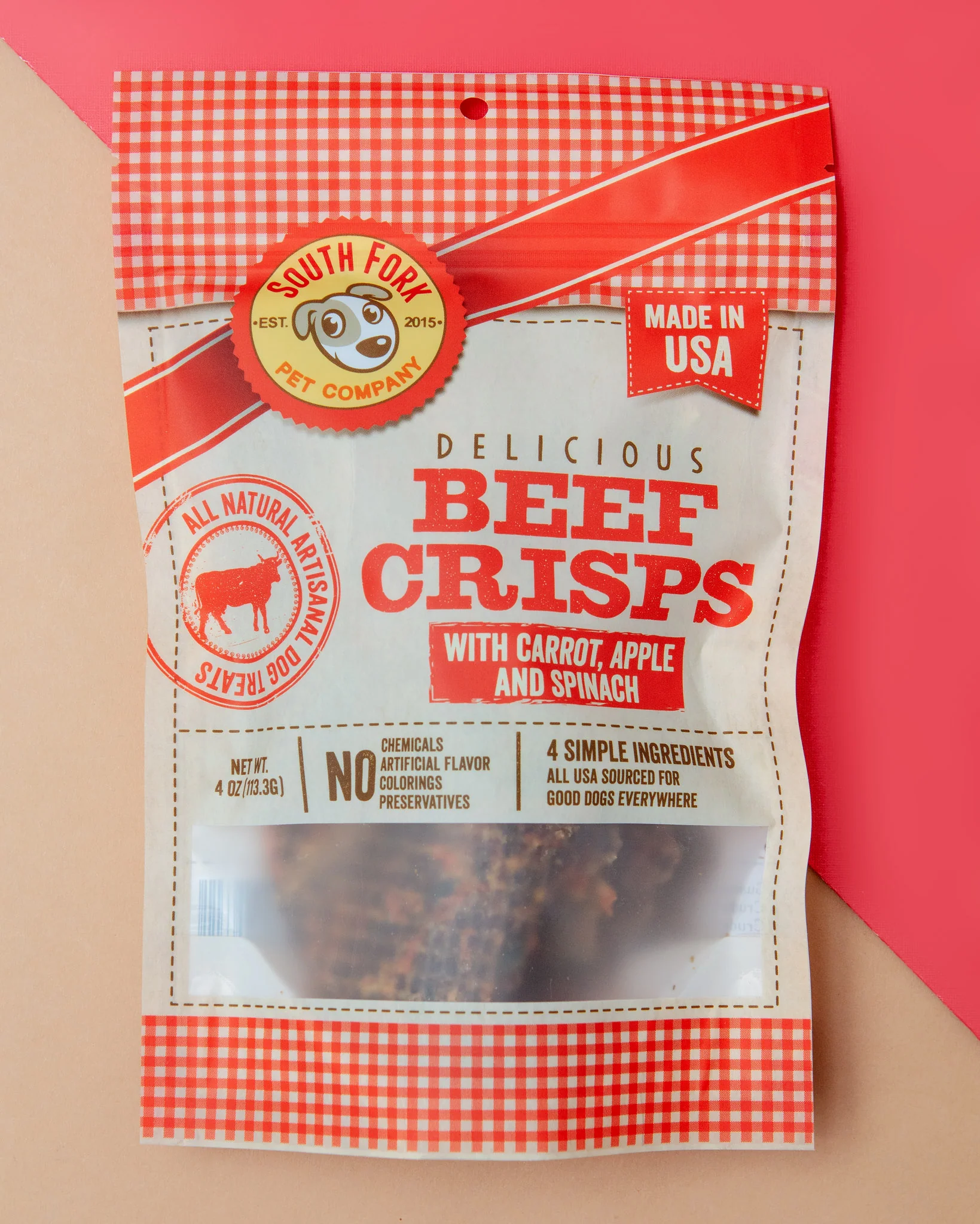 Beef Crisps with Carrot, Apple & Spinach Dog Treats