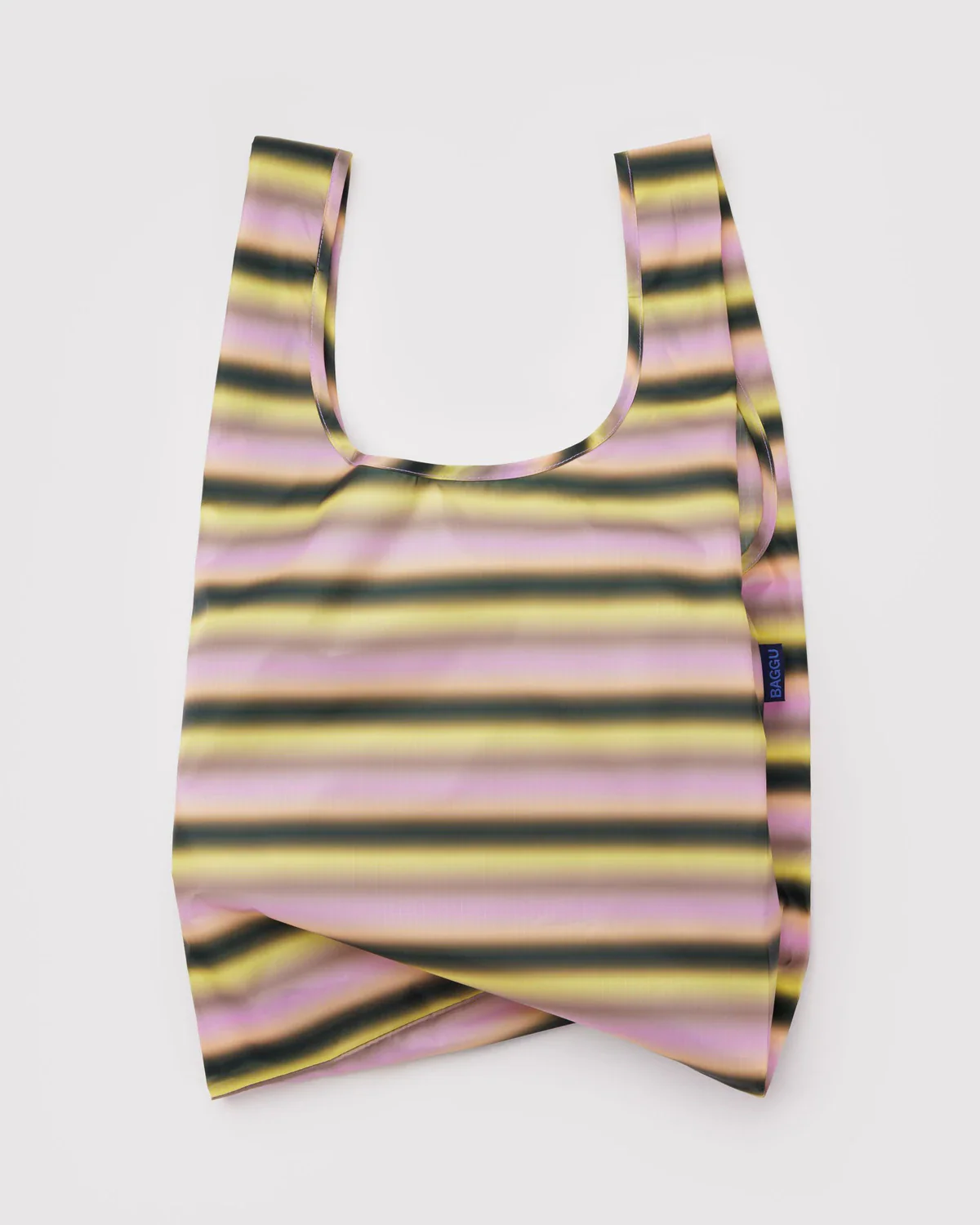 Standard Baggu Reusable Bag in Gradient Stripe Pink & Yellow - Image 2