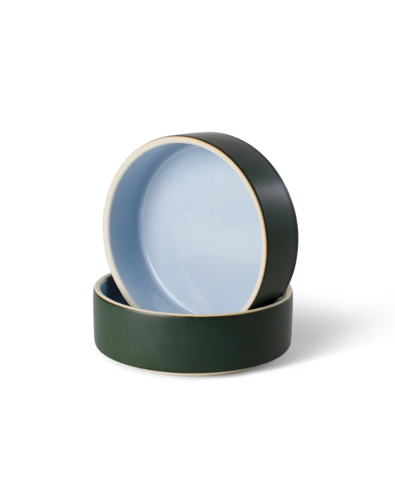 Stoneware Pet Bowl in Forest or Midnight