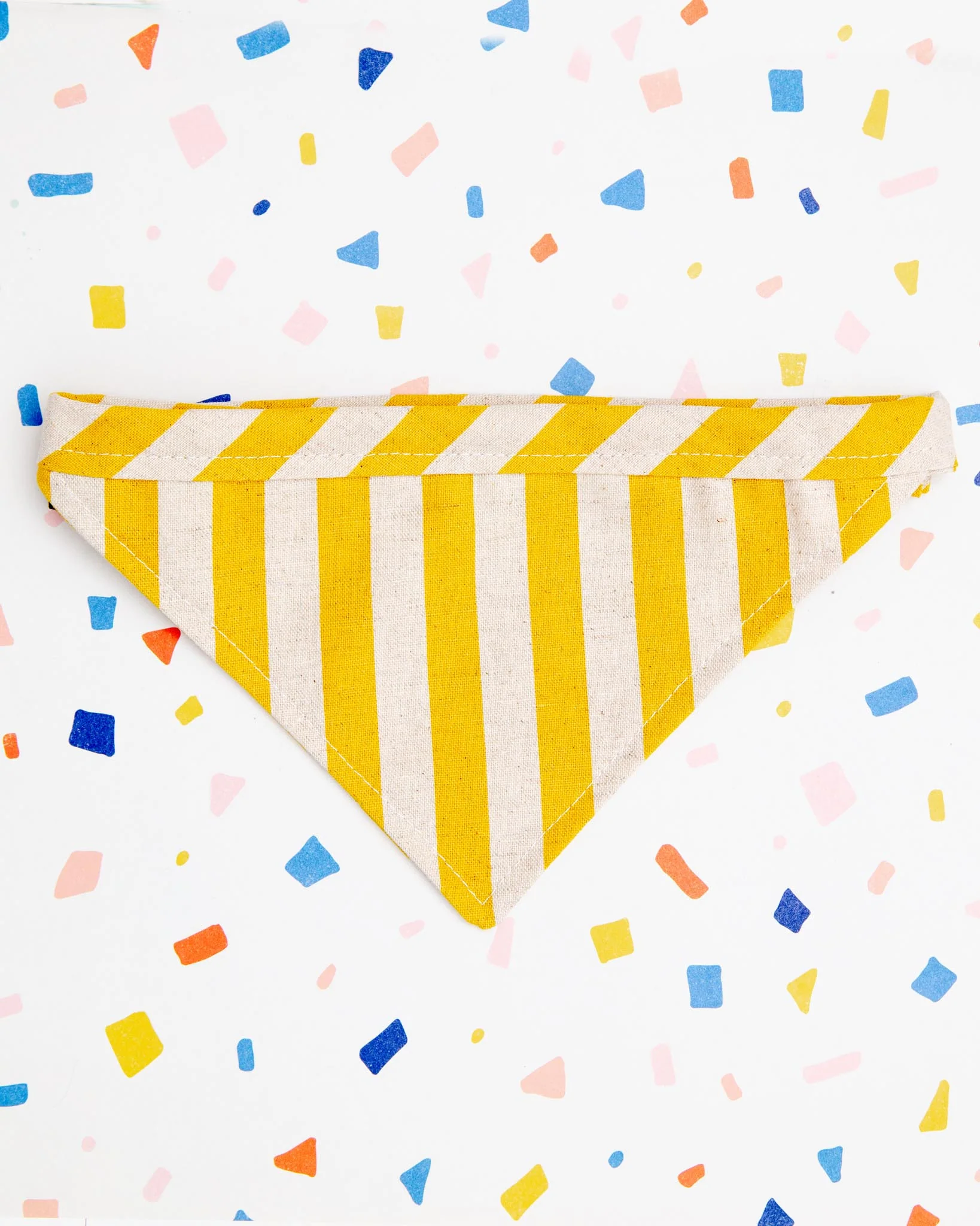 Stripe Canvas Dog Bandana in Yellow (Made in the USA) (FINAL SALE) - Image 4
