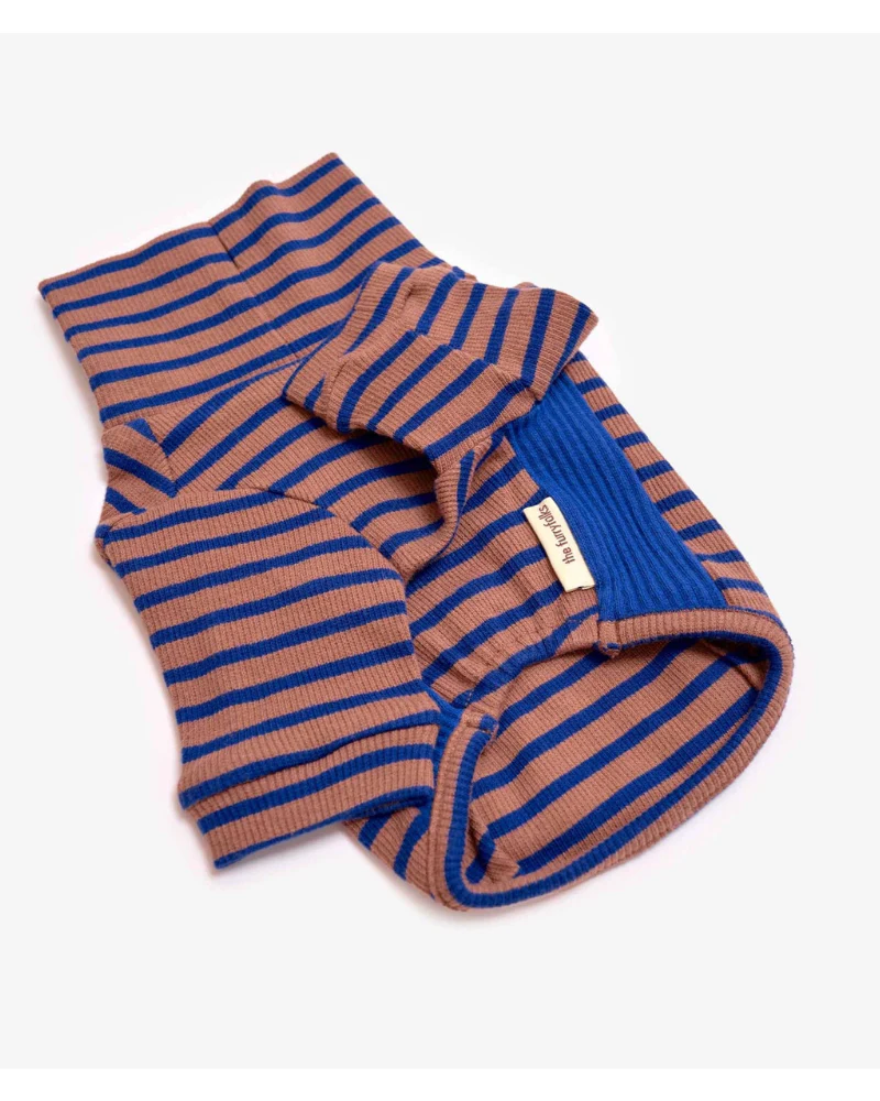 Stripe Dog Tee in Cobalt + Brown (FINAL SALE) - Image 3