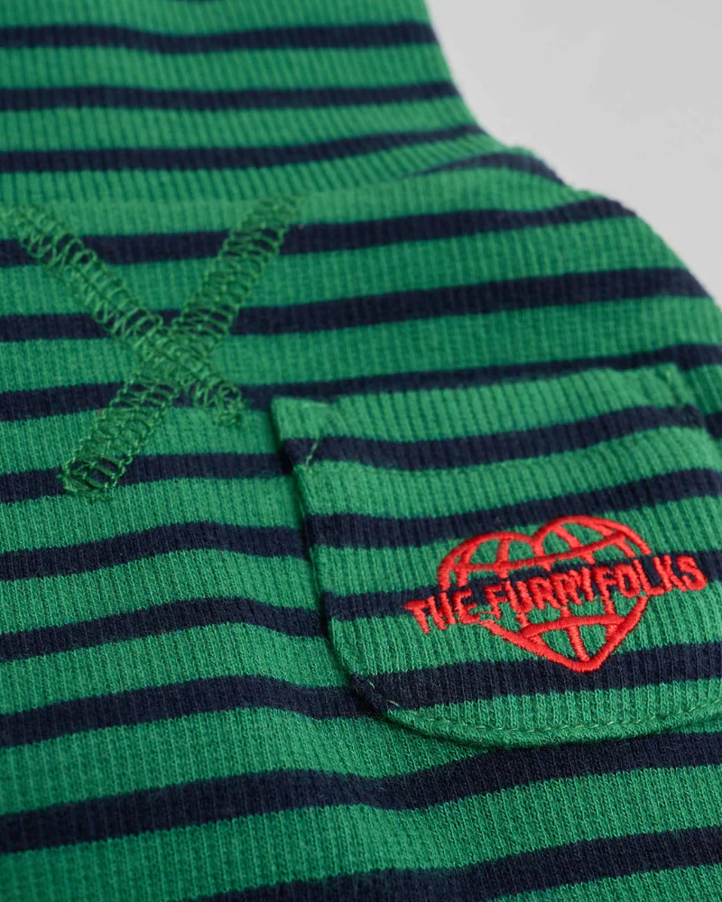 Stripe Dog Tee in Green & Navy (FINAL SALE) - Image 8
