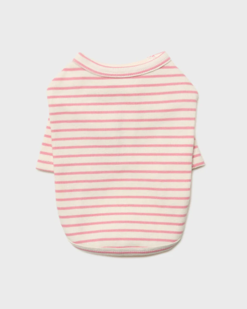 Striped Dog T-Shirt in Pink (FINAL SALE)