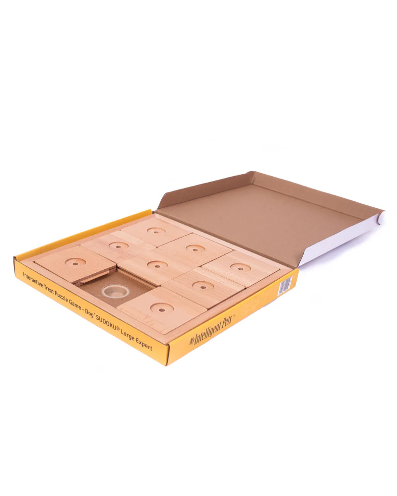 Large Square Sudoku Dog Treat Puzzle Game in Wood (9 Squares) - Image 6
