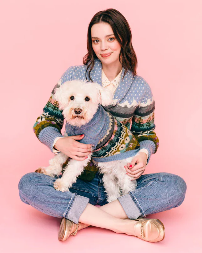 Suffolk Blacknose Sheep Handknit Wool Dog Sweater (FINAL SALE)