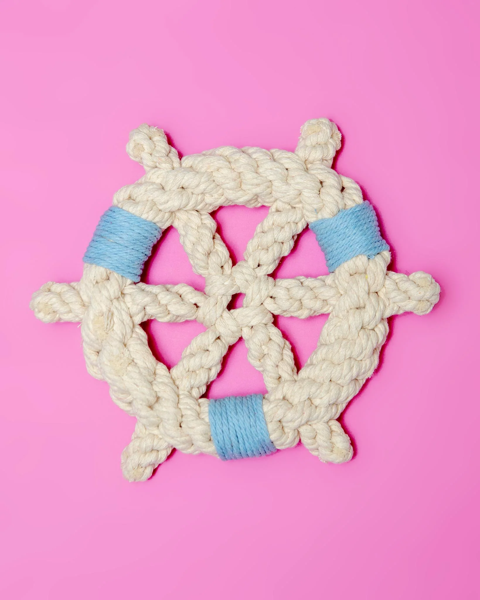 Sustainable Handmade Nautical Braided Ship Wheel Rope Toy