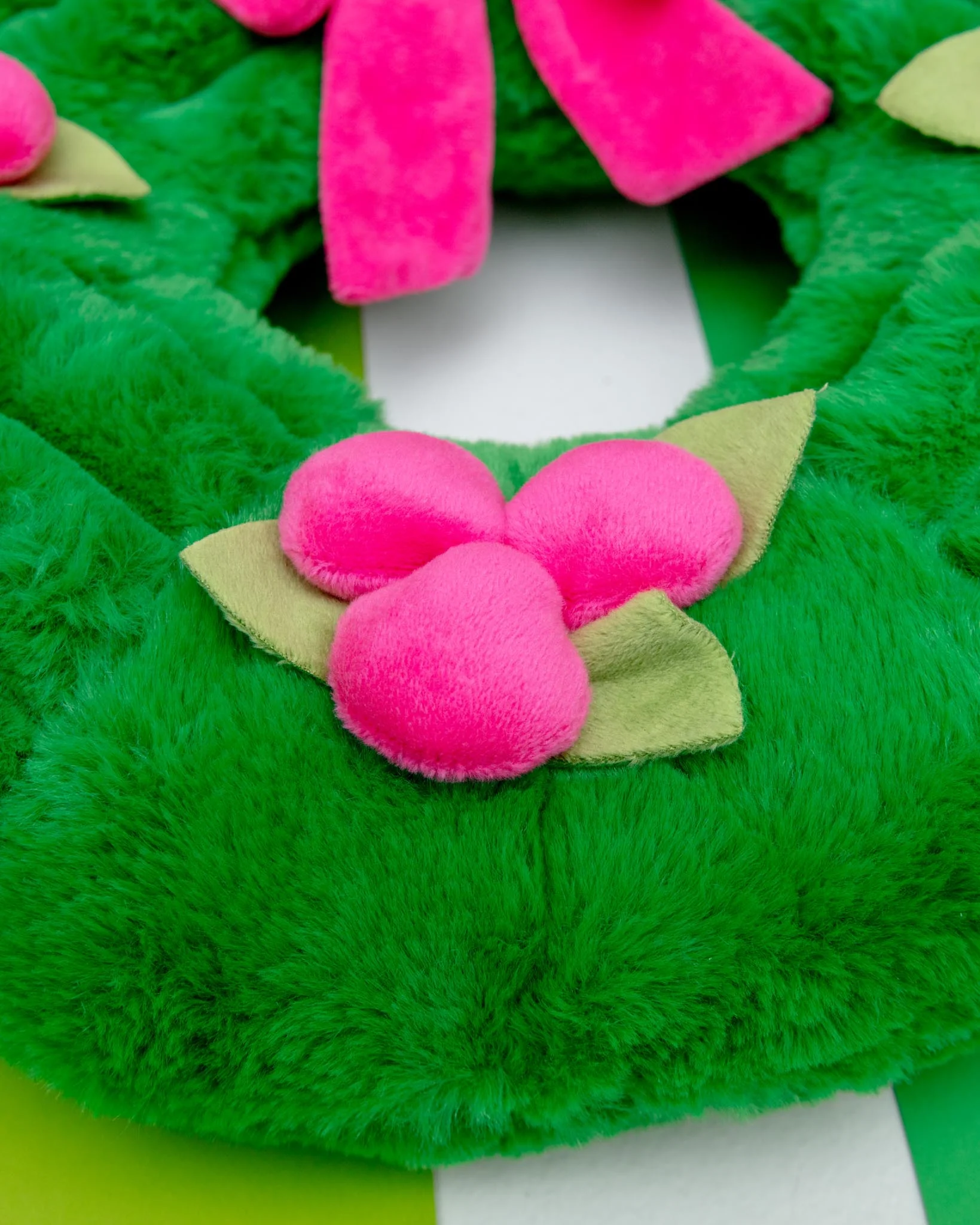 Sweet Holly Berry Wreath Squeaky Plush Dog Toy (15") (FINAL SALE) - Image 2