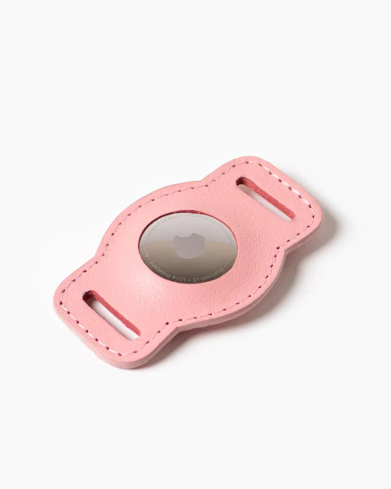 Sweet Pink Leather Airtag Holder (Made in Guatemala) (FINAL SALE)