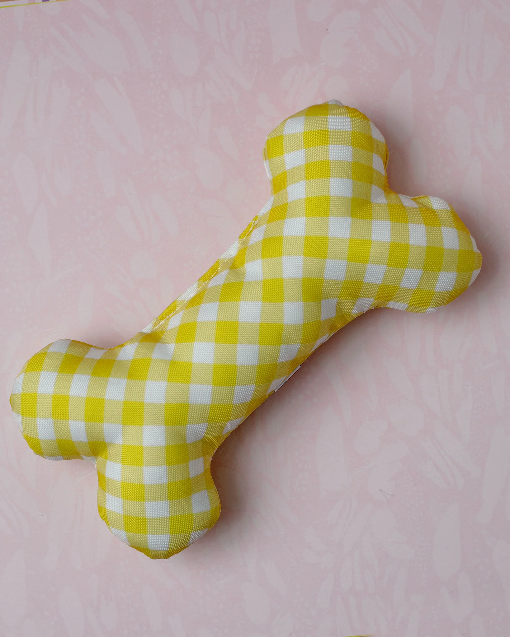Sweet Sunshine Plaid Dog Bone Toy (Made in the USA) << CLEARANCE >>