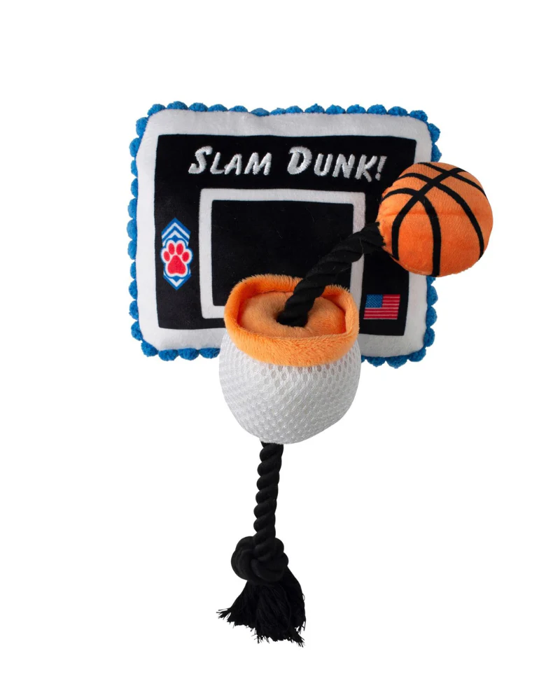 Take it to the Hoop Squeaky Plush Dog Toy - Image 3