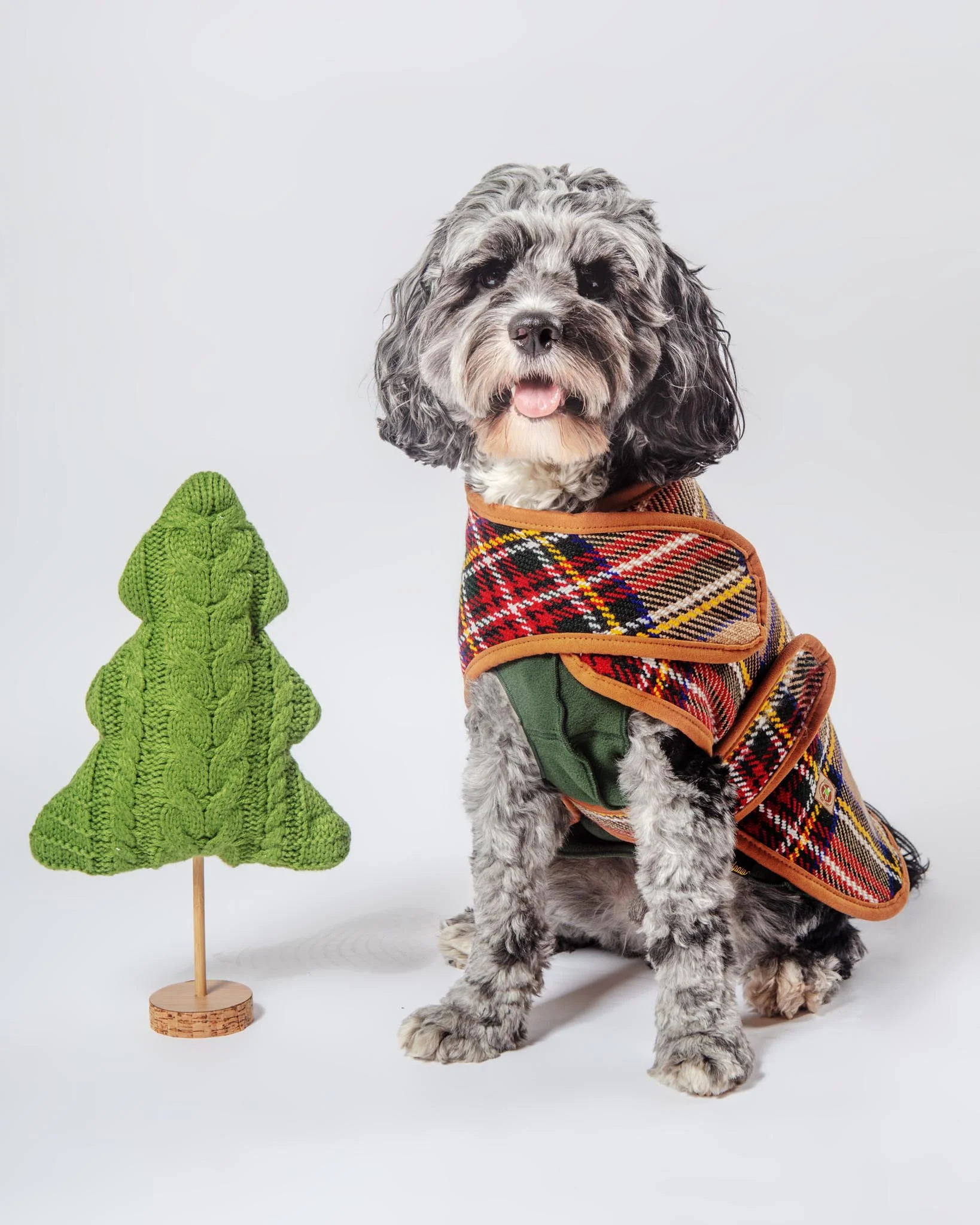 Tan Tartan Plaid Dog Coat - Image 3