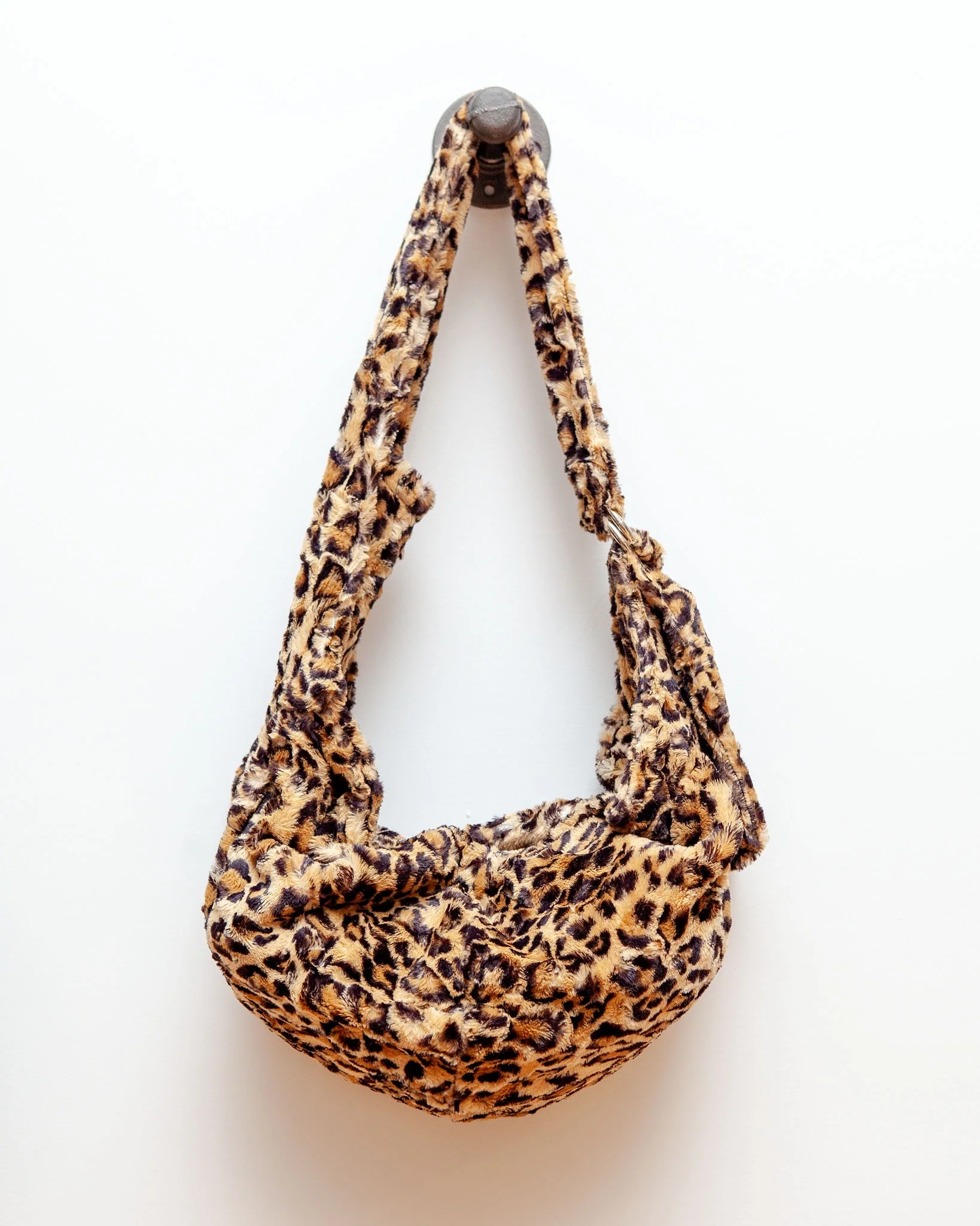 Faux Fur Leopard Sling Dog Carrier Bag (Made in the USA) (FINAL SALE)