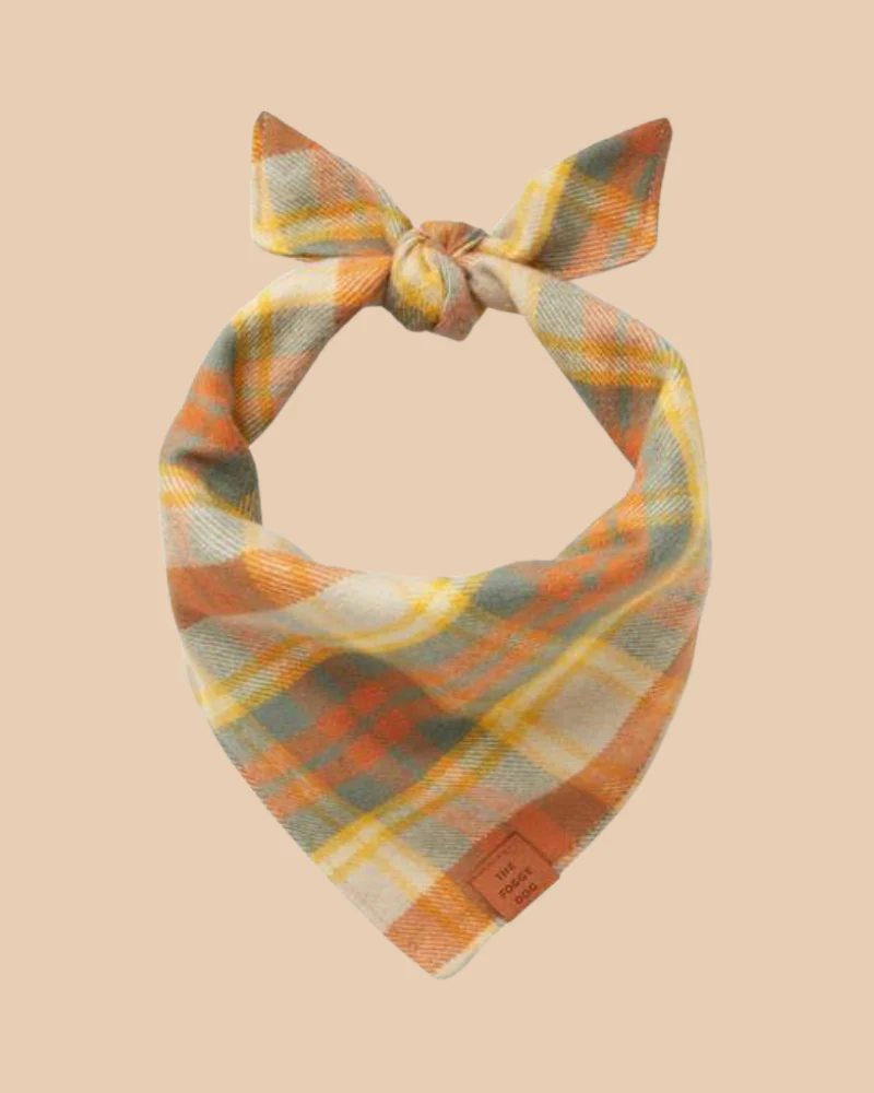 Harvest Plaid Flannel Dog Bandana (Made in the USA)