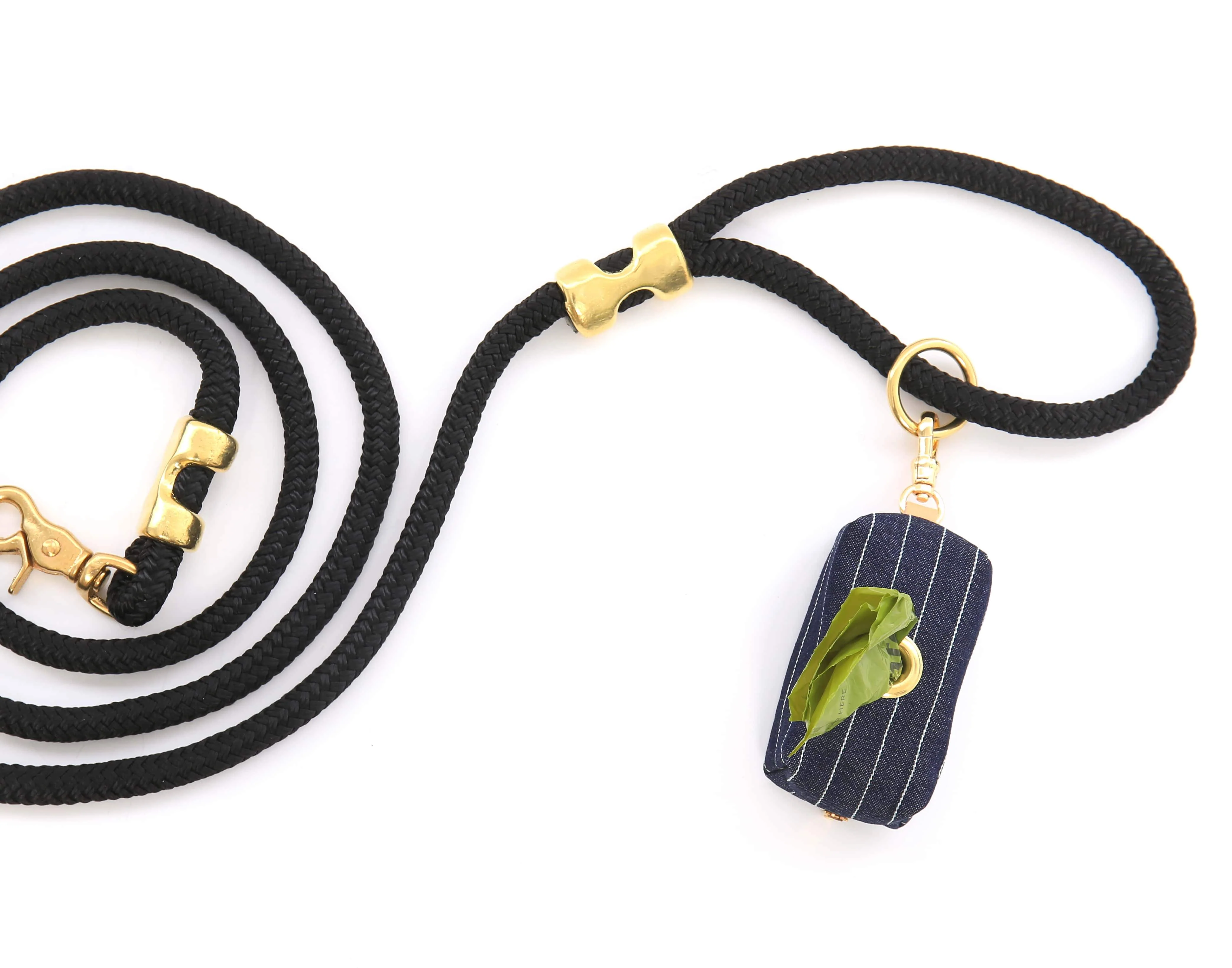 THE FOGGY DOG | Navy Pinstripe Leash Bag - Image 4