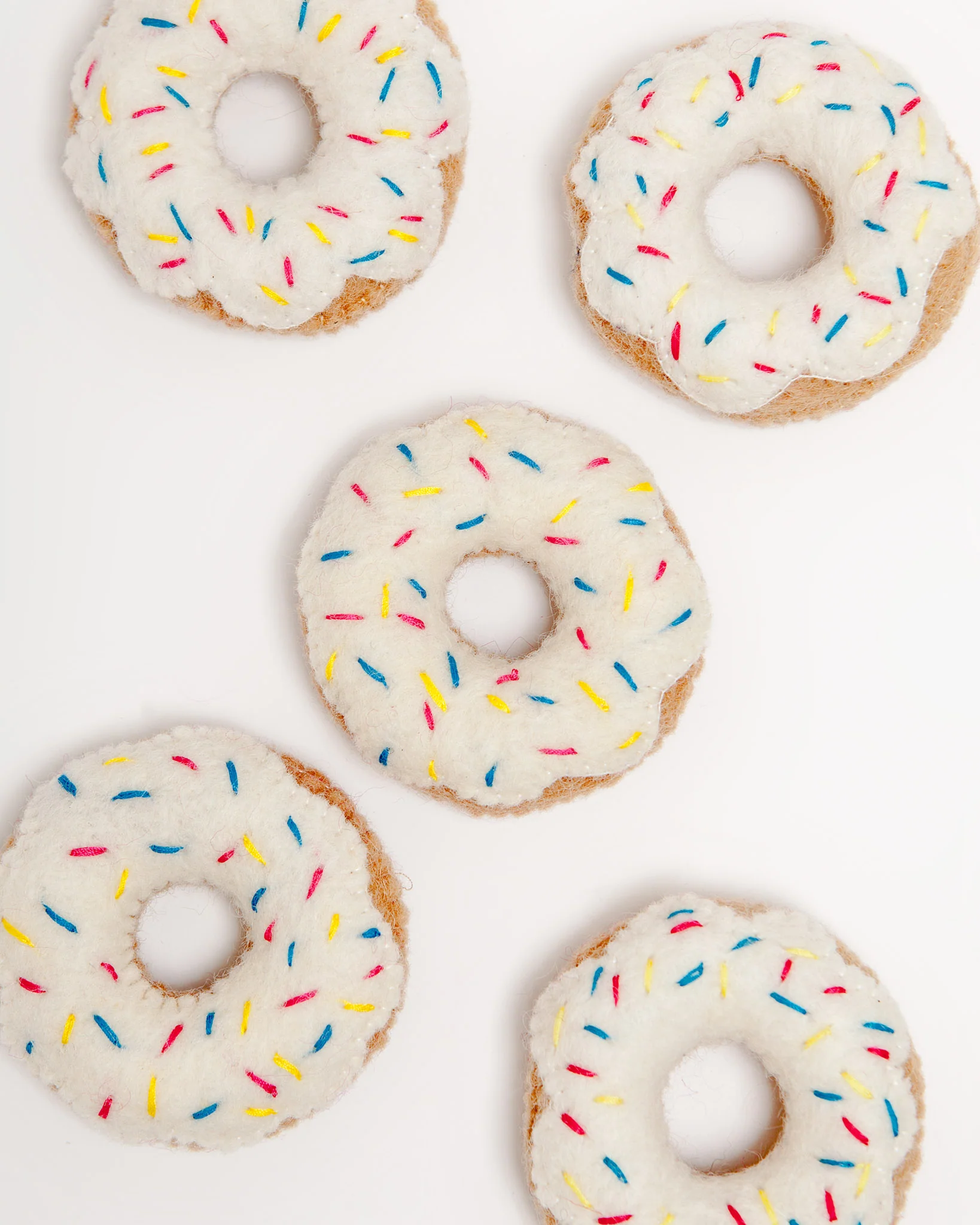 Vanilla Donut Wool Cat Toy