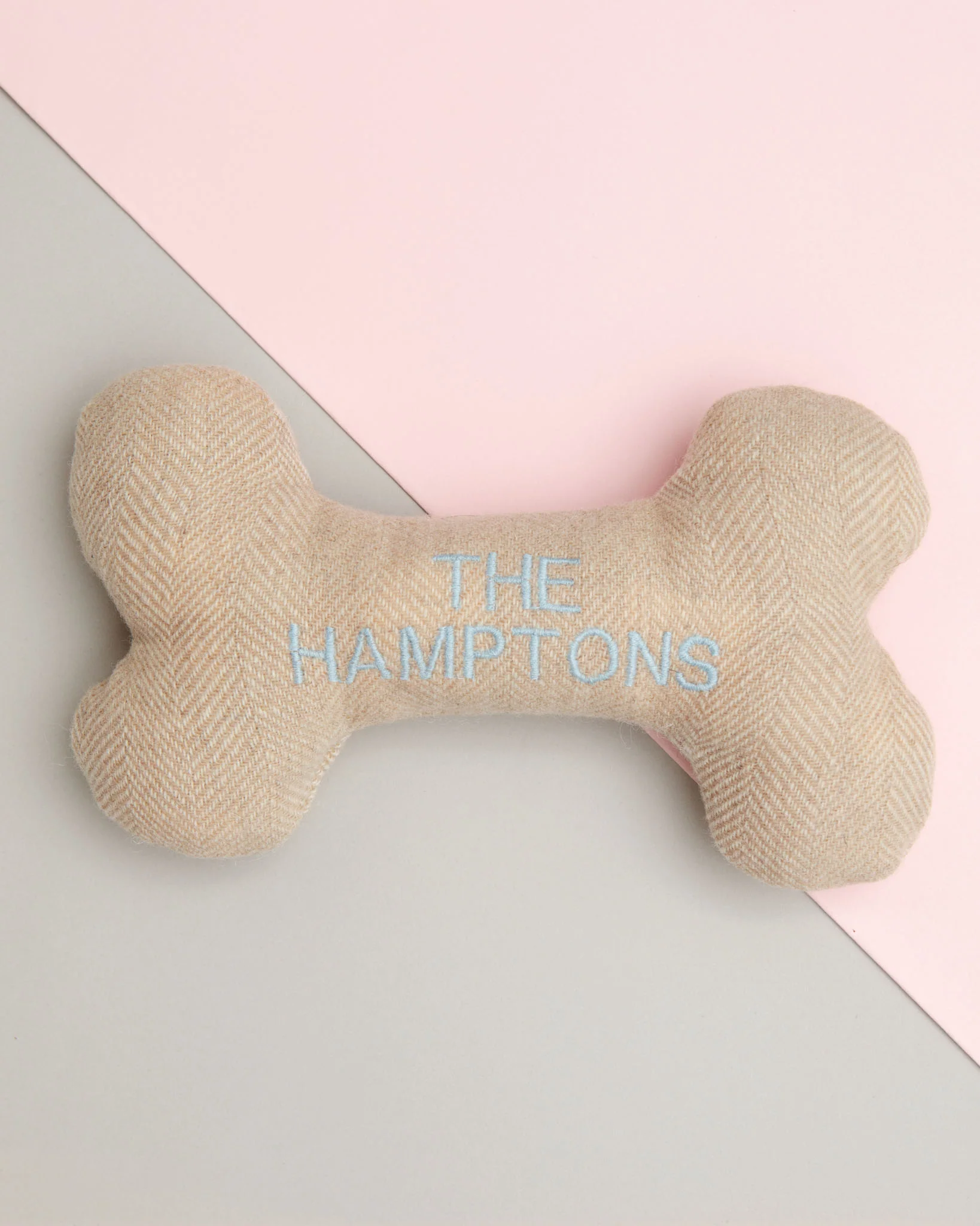 "The Hamptons" Tweed Squeaker Dog Bone Toy (Made in the USA)