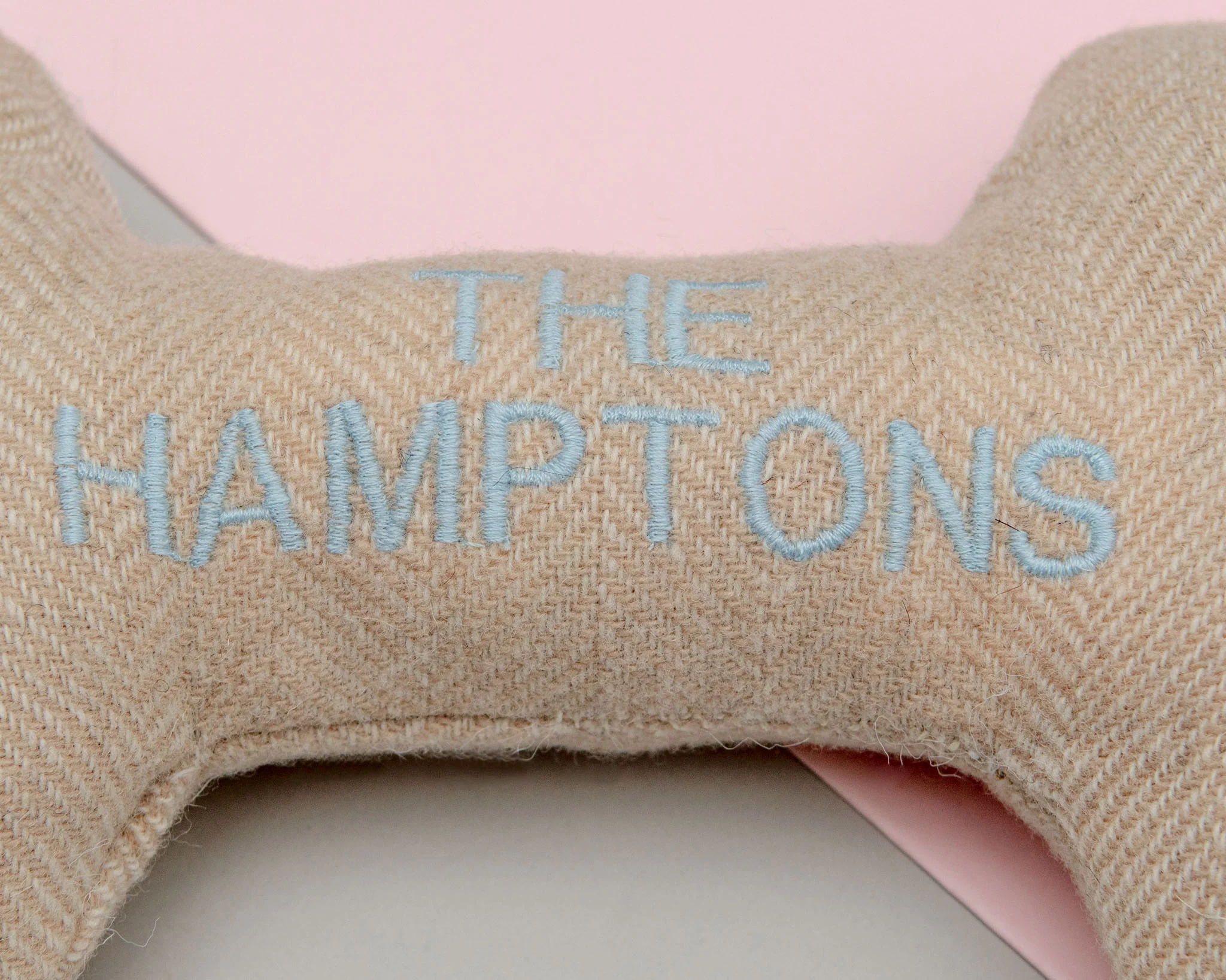 "The Hamptons" Tweed Squeaker Dog Bone Toy (Made in the USA) - Image 2