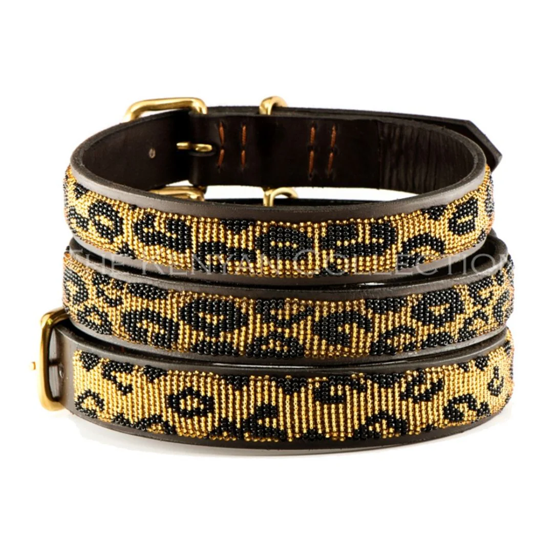 Leopard Print Beaded Dog Collar (CLEARANCE) - Image 3