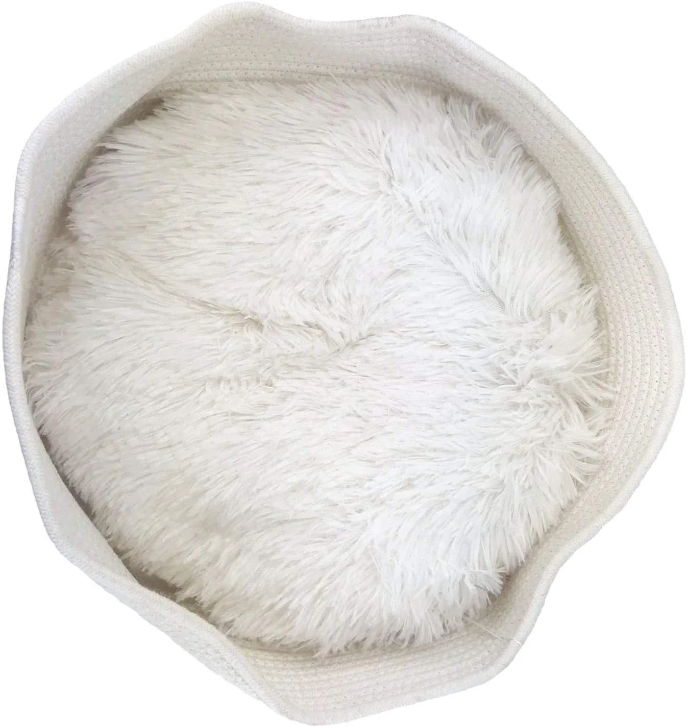 The MarmaBea Basket Pet Bed with Furry Pillow (FINAL SALE) - Image 4