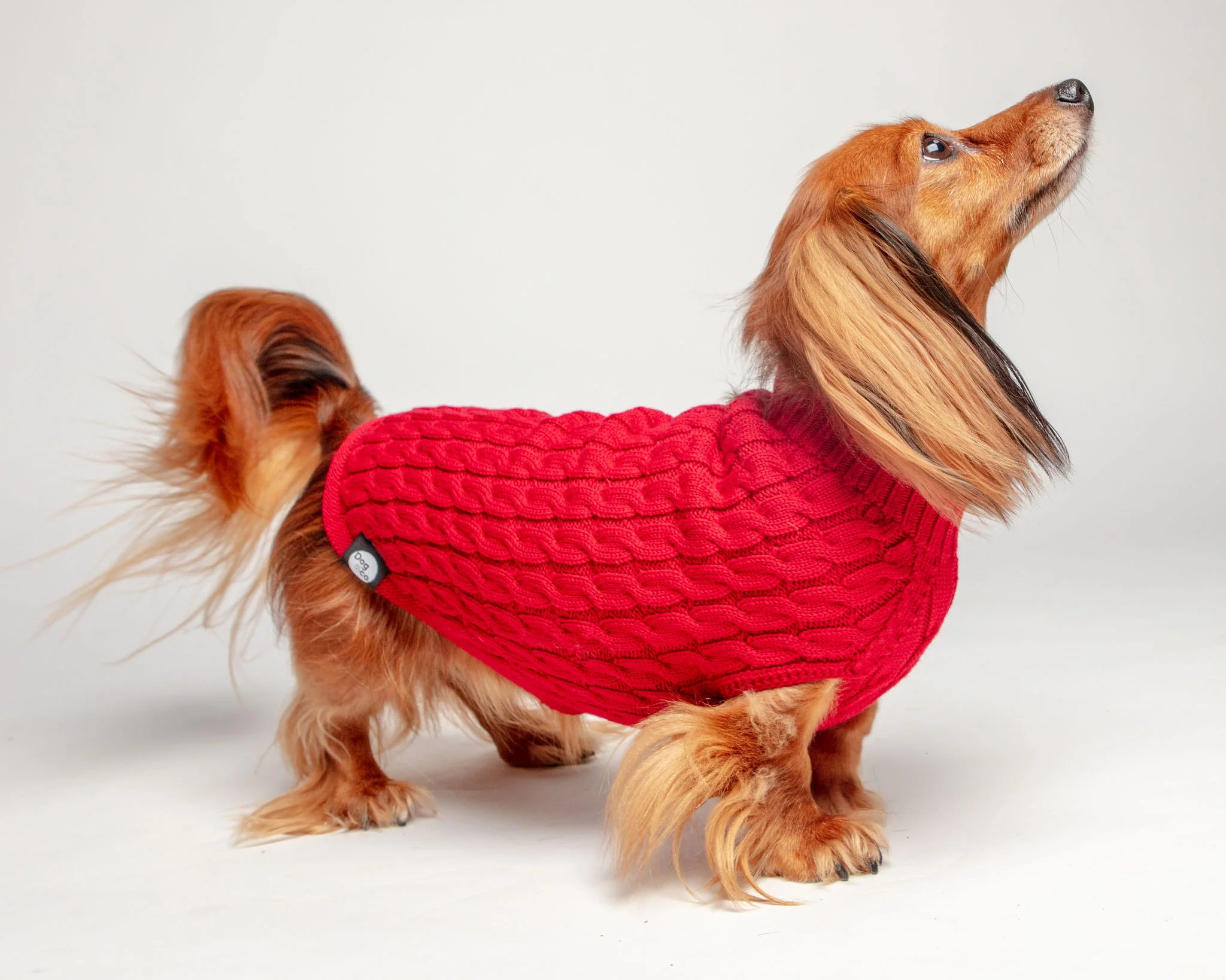 The Uptown Cable Knit Sweater in Big Apple Red Merino Wool (Made in NYC) (FINAL SALE) - Image 3